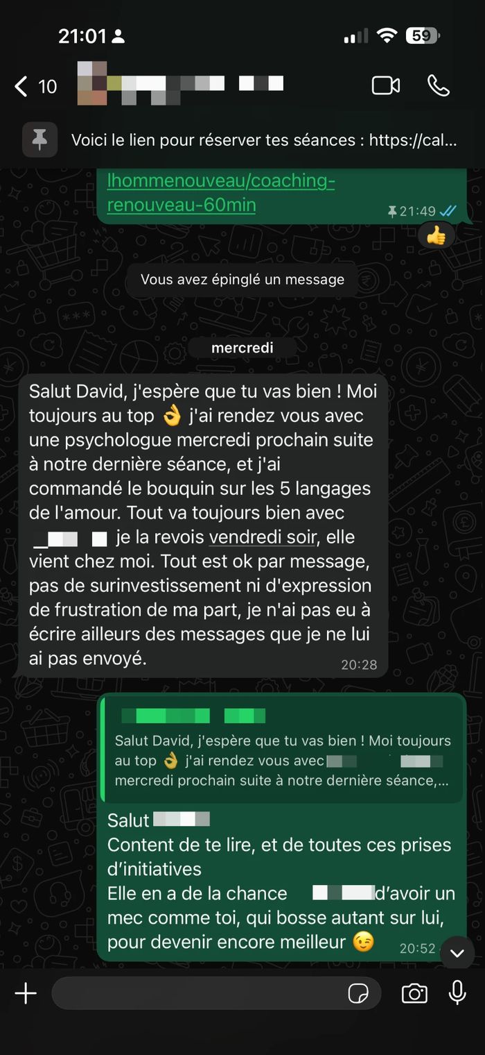 Message d'un membre de Renouveau