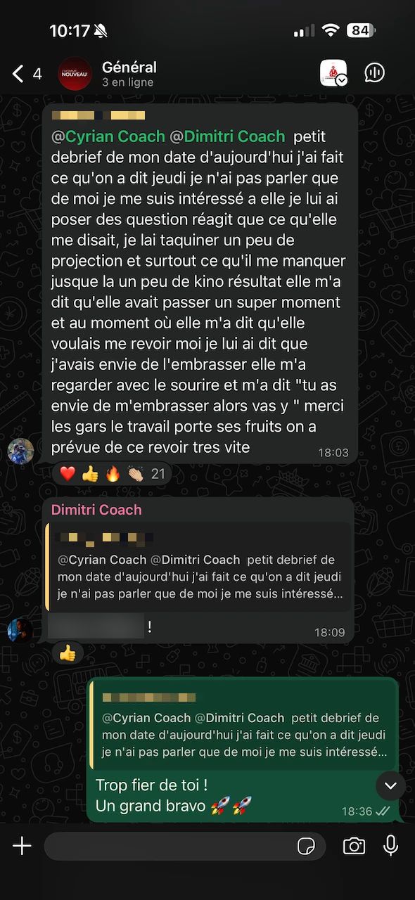 Message d'un membre de Renouveau